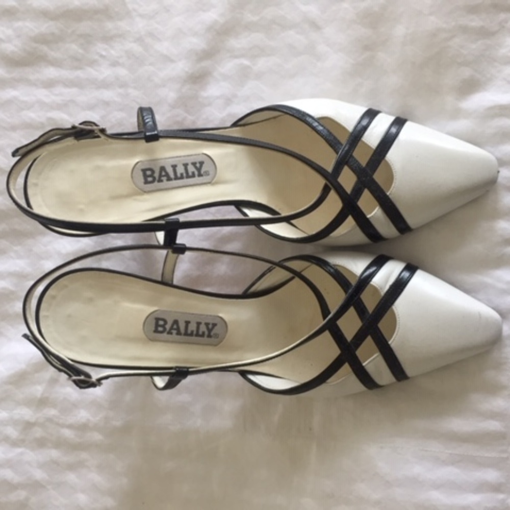 BALLY All leather Heels Made in Italy 7.5 M